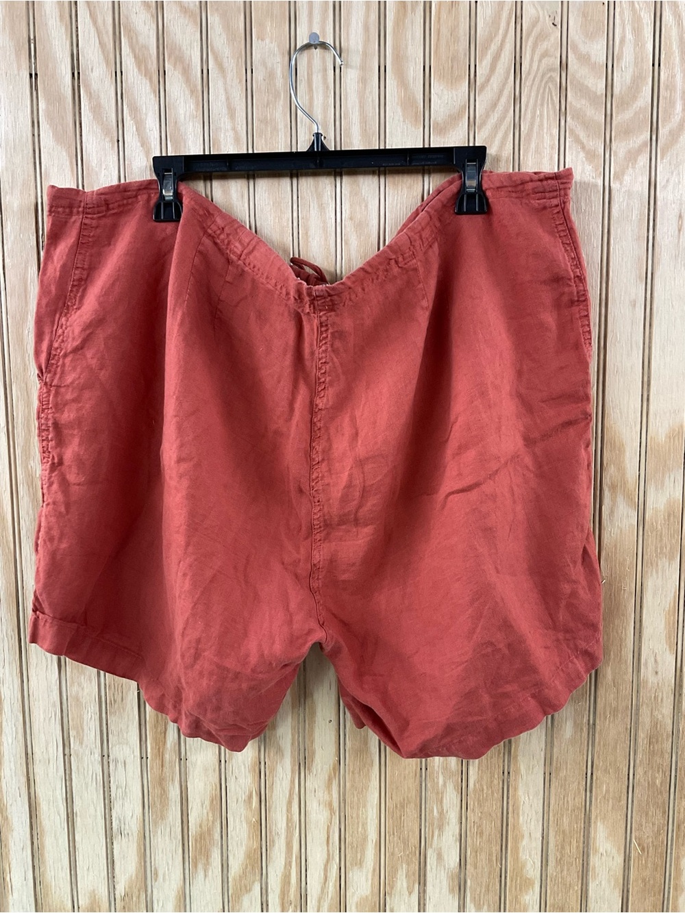 Johnny Was Coral Embroidered Linen-Blend Drawstring Shorts - Picture 6 of 7